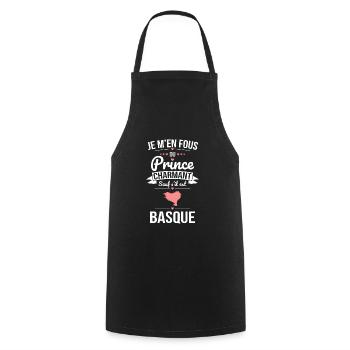 Fous du prince charmant, sauf s'il est Basque - Tablier de cuisine - noir - Devant - AI Model Male 185 dark (185cm)