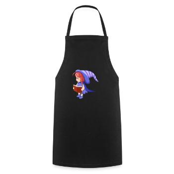 Magician girl - Cooking Apron - black - Front - AI Model Male 185 dark (185cm)