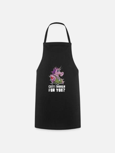 Cute Enough For You? Hartes Einhorn mit Muskeln - Kochschürze - Schwarz