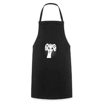 Contrôleur de puissance de joueur | Jeux - Tablier de cuisine - noir - Devant - AI Model Male 185 dark (185cm)