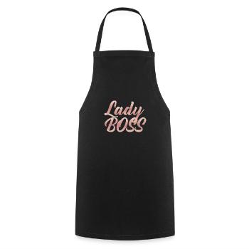 lady boss - Kochschürze - Schwarz - Vorne - AI Model Male 185 dark (185cm)