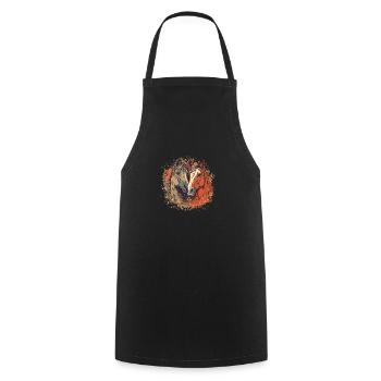 Two horses in love - horse motif - Cooking Apron - black - Front - AI Model Male 185 dark (185cm)