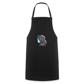 Surrealist artwork watercolor - Cooking Apron - black - Front - AI Model Male 185 dark (185cm)