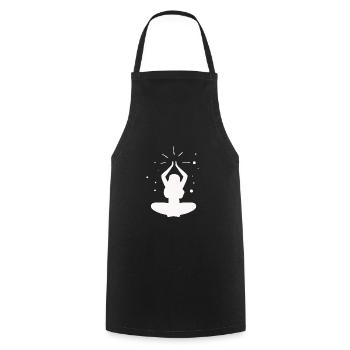 Yoga - Relax Quality of life - Cooking Apron - black - Front - AI Model Male 185 dark (185cm)