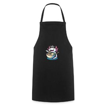 Axolotl with noodles ramen kawaii axolotl - Cooking Apron - black - Front - AI Model Male 185 dark (185cm)