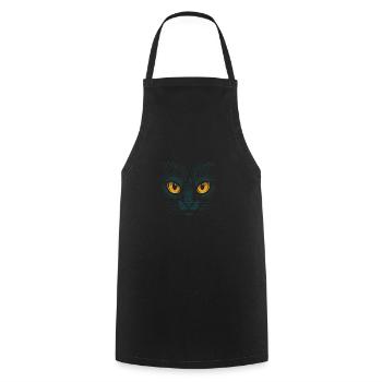 Katzenaugen Katze Blick Tierliebe Augen Design - Kochschürze - Schwarz - Vorne - AI Model Male 185 dark (185cm)