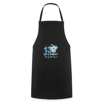 13th Birthday Axolotl Thirteen Years Sweet Axolotls - Cooking Apron - black - Front - AI Model Male 185 dark (185cm)