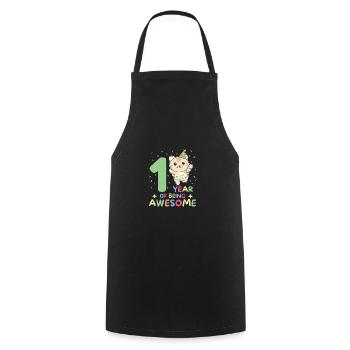 Cat for 1st birthday for children one year old - Cooking Apron - black - Front - AI Model Male 185 dark (185cm)
