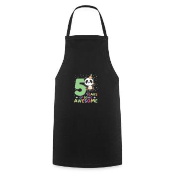 Panda for 5th birthday children five years old - Cooking Apron - black - Front - AI Model Male 185 dark (185cm)