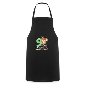 Squirrel for 9th birthday Children nine years - Cooking Apron - black - Front - AI Model Male 185 dark (185cm)