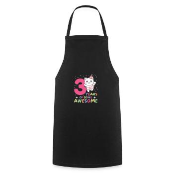 3rd birthday cat Children three years old - Cooking Apron - black - Front - AI Model Male 185 dark (185cm)