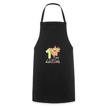 Axolotl for 1st birthday for children one year old - Cooking Apron - black - Front - AI Model Male 185 dark (185cm)
