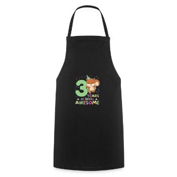 Squirrel for 3rd birthday children three years - Cooking Apron - black - Front - AI Model Male 185 dark (185cm)