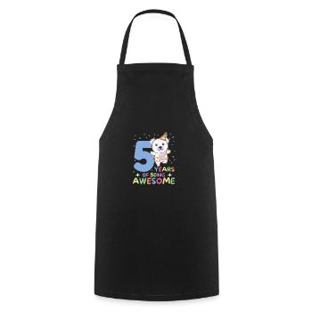 Polar bear for his 5th birthday Children five years old - Cooking Apron - black - Front - AI Model Male 185 dark (185cm)