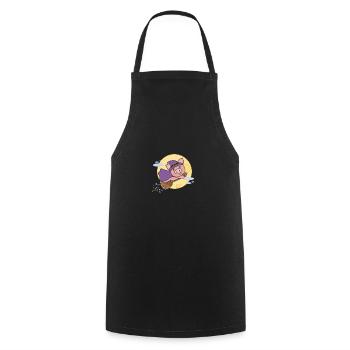 Pig Halloween Witch Kids Witches Costume - Cooking Apron - black - Front - AI Model Male 185 dark (185cm)