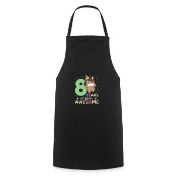 Horse for 8th birthday Children eight years old - Cooking Apron - black - Front - AI Model Male 185 dark (185cm)
