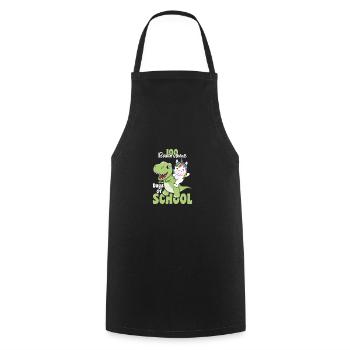 100 rawrsome days of school Unicorn Trex 100 Days - Cooking Apron - black - Front - AI Model Male 185 dark (185cm)