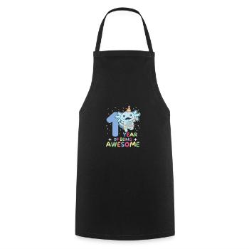 Axolotl for 1st birthday for children one year old - Cooking Apron - black - Front - AI Model Male 185 dark (185cm)