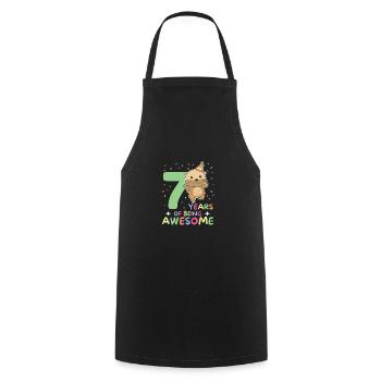 Loutre pour ses 7 ans Enfants de sept ans - Tablier de cuisine - noir - Devant - AI Model Male 185 dark (185cm)