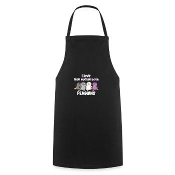 Asexual Flag Pride LGBTQ süßer Pinguin - Kochschürze - Schwarz - Vorne - AI Model Male 185 dark (185cm)