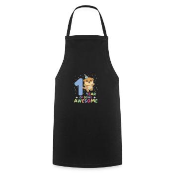 Meerkats for the 1st birthday for children one year - Cooking Apron - black - Front - AI Model Male 185 dark (185cm)