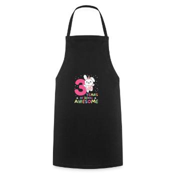 Lapin pour les enfants de 3ème anniversaire de trois ans - Tablier de cuisine - noir - Devant - AI Model Male 185 dark (185cm)