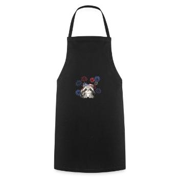 4 juillet American Raccoon for Kids USA - Tablier de cuisine - noir - Devant - AI Model Male 185 dark (185cm)