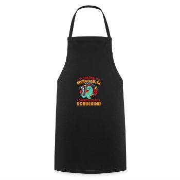 bye bye kindergarten schoolchild enrollment dino - Cooking Apron - black - Front - AI Model Male 185 dark (185cm)