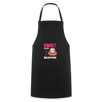 Süßes Faultier lustige Tiere in Donut pink - Kochschürze - Schwarz - Vorne - AI Model Male 185 dark (185cm)
