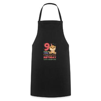 Meerkat for 9th birthday Children nine years - Cooking Apron - black - Front - AI Model Male 185 dark (185cm)