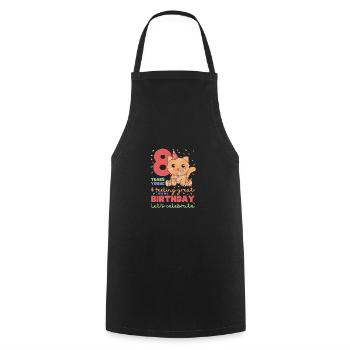 8th birthday cat Children eight years old - Cooking Apron - black - Front - AI Model Male 185 dark (185cm)