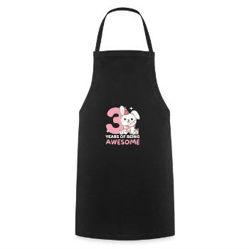 Lapin pour les enfants de 3ème anniversaire de trois ans - Tablier de cuisine - noir - Devant - AI Model Male 185 dark (185cm)