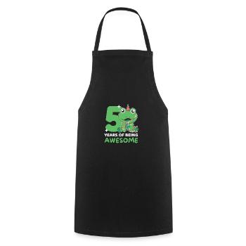 Grenouille pour 5e anniversaire Enfants de cinq ans - Tablier de cuisine - noir - Devant - AI Model Male 185 dark (185cm)