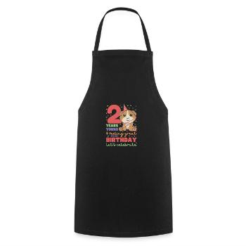 Cochon d’Inde pour les enfants de 2ème anniversaire deux - Tablier de cuisine - noir - Devant - AI Model Male 185 dark (185cm)
