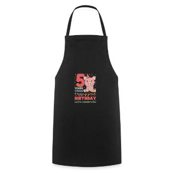 Cochon pour les 5 ans Enfants de cinq ans - Tablier de cuisine - noir - Devant - AI Model Male 185 dark (185cm)