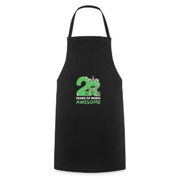Grenouille pour le 2ème anniversaire Enfants de deux ans - Tablier de cuisine - noir - Devant - AI Model Male 185 dark (185cm)