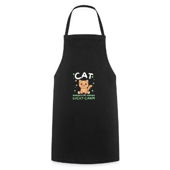 Le chat est ma voiture porte-bonheur Clover St Patrick’s Day - Tablier de cuisine - noir - Devant - AI Model Male 185 dark (185cm)