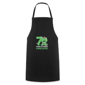 Grenouille pour 7e anniversaire Enfants de sept ans - Tablier de cuisine - noir - Devant - AI Model Male 185 dark (185cm)