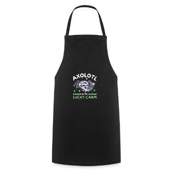 Axolotl is my lucky carm Kleeblatt St Patricks Day - Cooking Apron - black - Front - AI Model Male 185 dark (185cm)