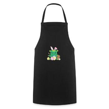 Joyeuses Pâques Sweet Dragon Pâques avec des œufs de Pâques - Tablier de cuisine - noir - Devant - AI Model Male 185 dark (185cm)