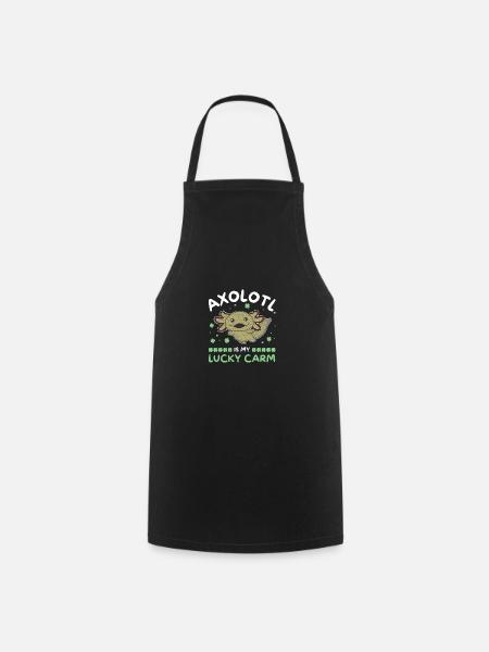 Axolotl est ma voiture chanceuse Kleeblatt St Patricks Day - Tablier de cuisine - noir