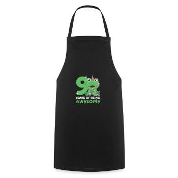Grenouille pour 9e anniversaire Enfants de neuf ans - Tablier de cuisine - noir - Devant - AI Model Male 185 dark (185cm)
