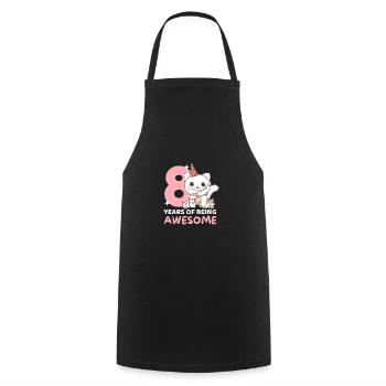 8th birthday cat Children eight years old - Cooking Apron - black - Front - AI Model Male 185 dark (185cm)
