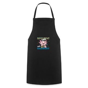 Autism Awareness Month Puzzle Music Axolotl - Cooking Apron - black - Front - AI Model Male 185 dark (185cm)