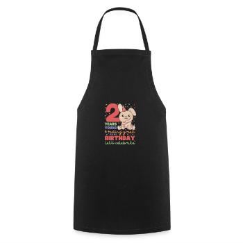 Rabbit for 2nd birthday Children two years old - Cooking Apron - black - Front - AI Model Male 185 dark (185cm)