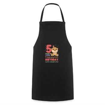 Meerkat for the 5th birthday children five years - Cooking Apron - black - Front - AI Model Male 185 dark (185cm)