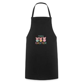 cochons doux à Pâques avec œufs de Pâques porc - Tablier de cuisine - noir - Devant - AI Model Male 185 dark (185cm)