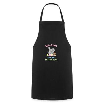 lapins mignons pour Pâques avec lapin aux œufs de Pâques - Tablier de cuisine - noir - Devant - AI Model Male 185 dark (185cm)
