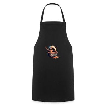 But first ramen sweet panda eats ramen - Cooking Apron - black - Front - AI Model Male 185 dark (185cm)