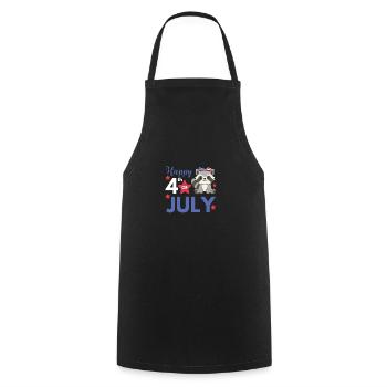 4 juillet American Raccoon for Kids USA - Tablier de cuisine - noir - Devant - AI Model Male 185 dark (185cm)